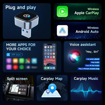 🤖2026 Plug-and-Play Wireless CarPlay Adapter for All Compatible Vehicles 🔌
