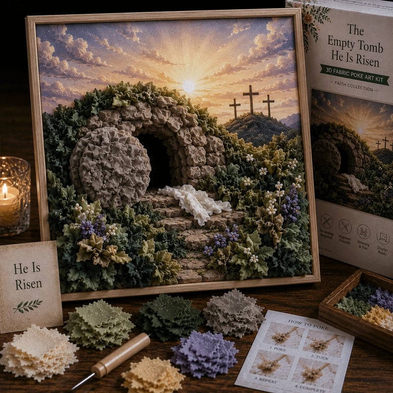 🔥HOT SALE🔥 Last Day 49% OFF - ✝️3D Christian Fabric Poke Art Kit(📦Buy 2 Free Shipping)