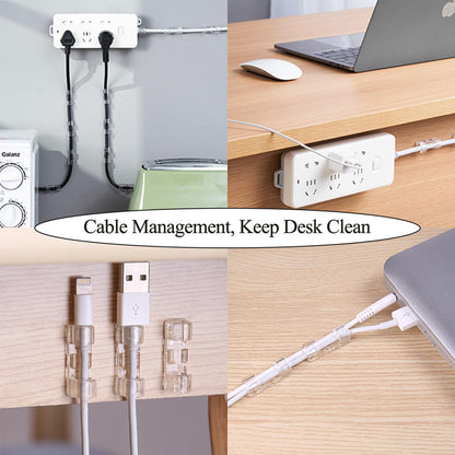20Pcs Self-Adhesive Cable Clips, Space-Saving Wire Cord Organizer