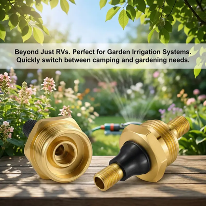 NEW ARRIVAL-2-Pcs Brass RV Blow Out Plugs with Drain Valve