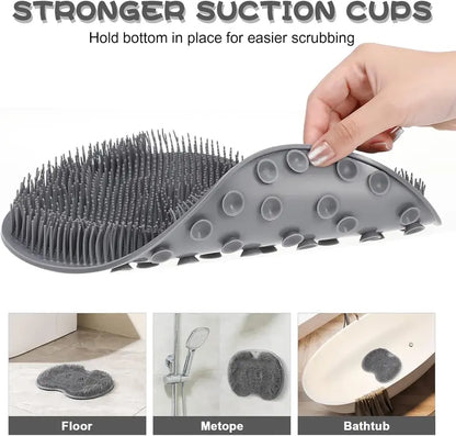 Silicone Shower Foot Scrubber Mat,Back & Feet Cleaning Pad