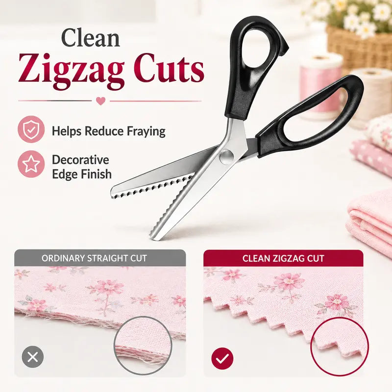 Stainless Steel Zig Zag Scissors with Serrated Teeth - Perfect for DIY Crafts✂️
