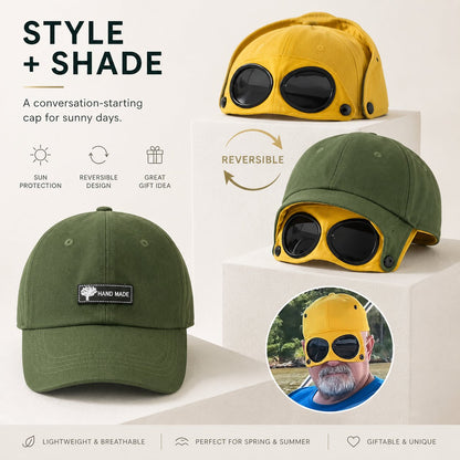 🧢2-in-1 Pilot Baseball Cap
