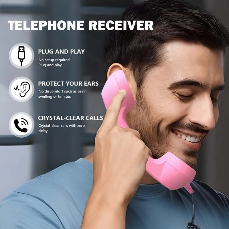 Retro telephone handset with Type-C interface