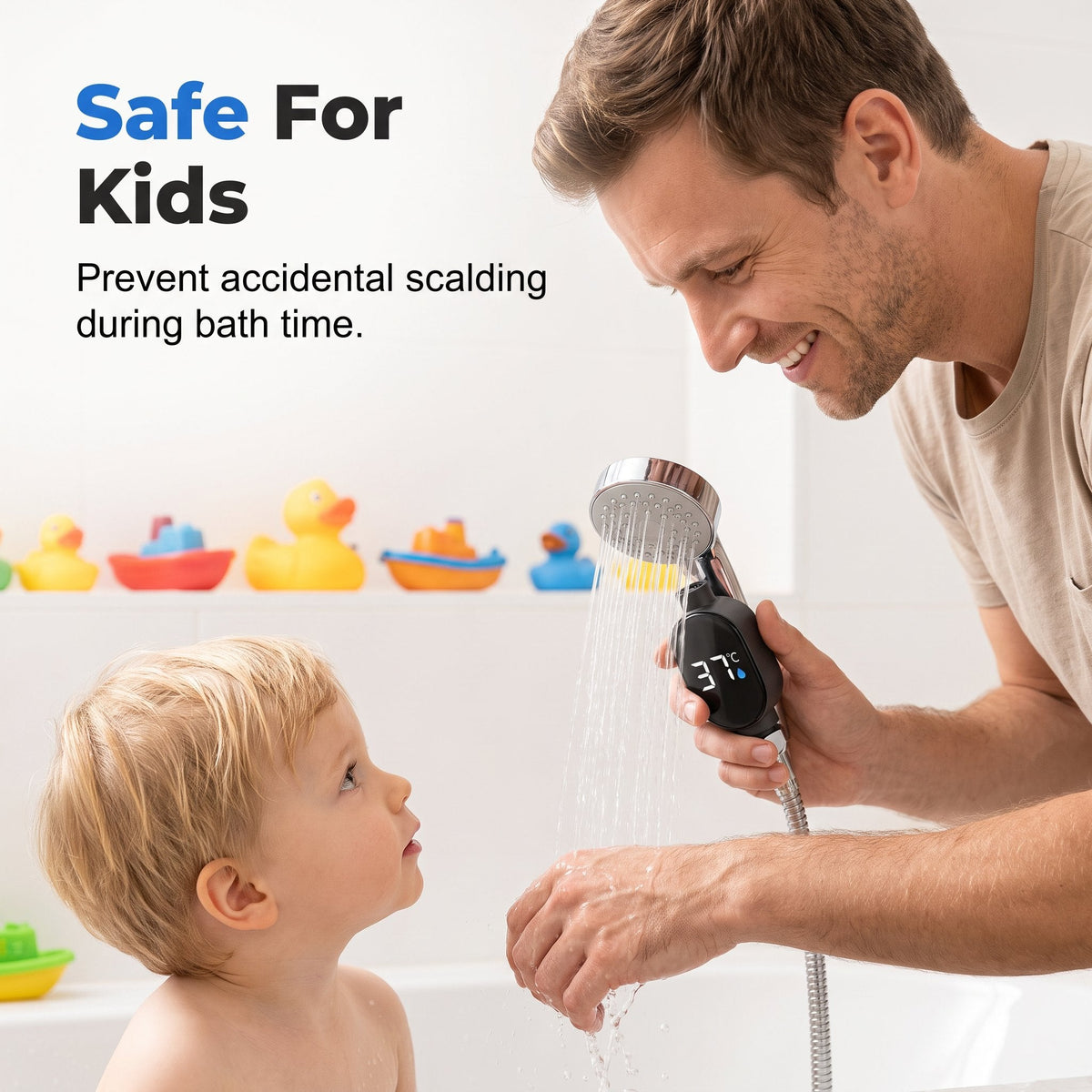 Intelligent LED Shower Thermometer