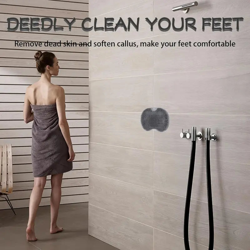 Silicone Shower Foot Scrubber Mat,Back & Feet Cleaning Pad