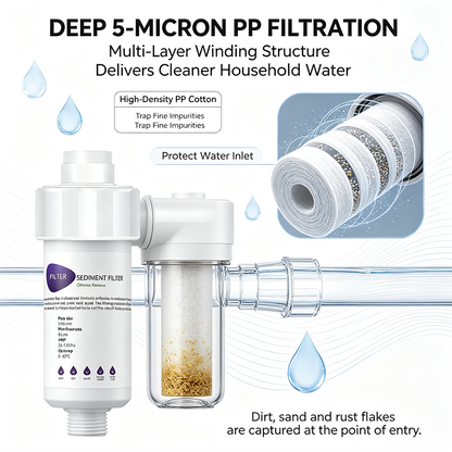 5 Micron PP Water Filter, Reduce Rust & Chlorine with Quick Connect Adapter for Washing Machine 💦
