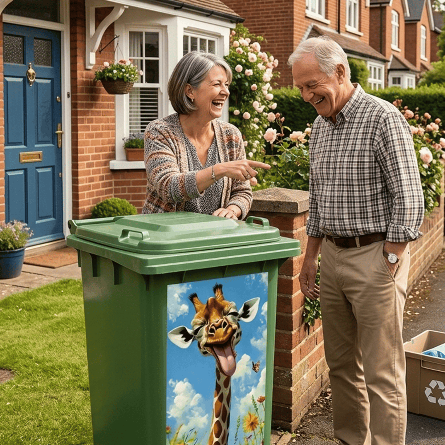 🐴 Creative Trash Can Sticker with Colourful Cartoon