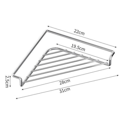 2PCS Stainless Steel Corner Sink Shelf with Triangular Open Wire Rack Design, Drainage and Raised Side✨