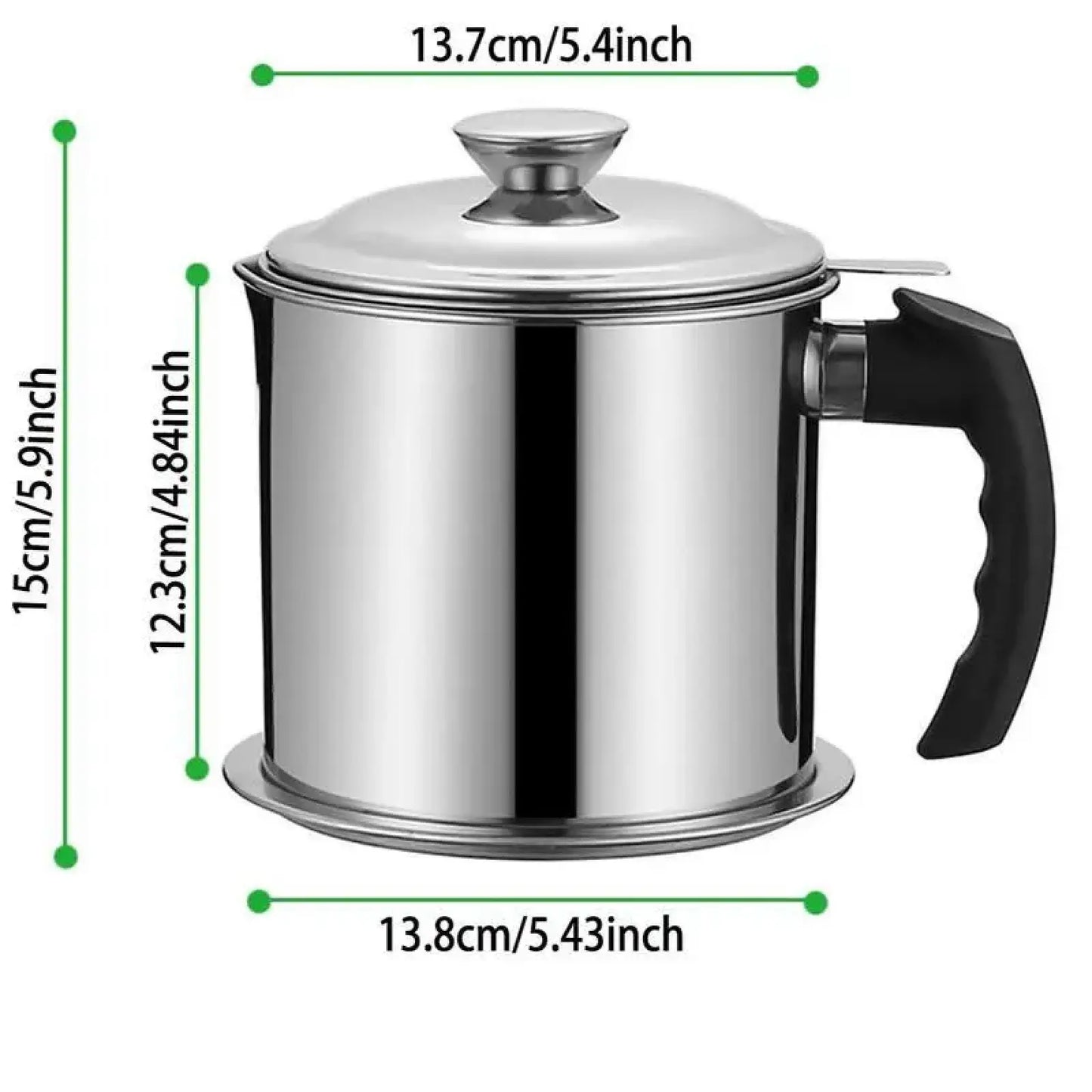 1-Count Stainless Steel Kitchen Oil Dispenser Container – Strainer & Tray Oil Can