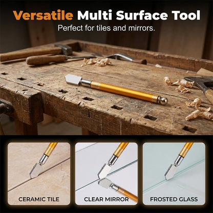 ⚡Professional Diamond Glass Cutter with Alloy Handle Roller Wheel
