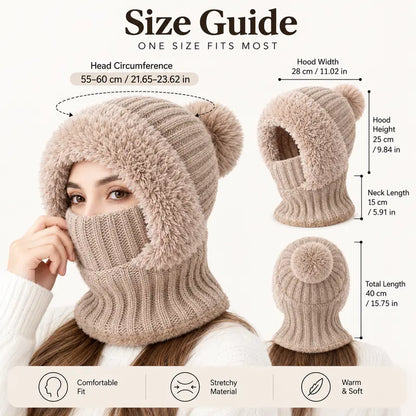 Girls' 3-in-1 Fleece Winter Balaclava - Keep Warm Face Covers & Mask with Hat 🧶