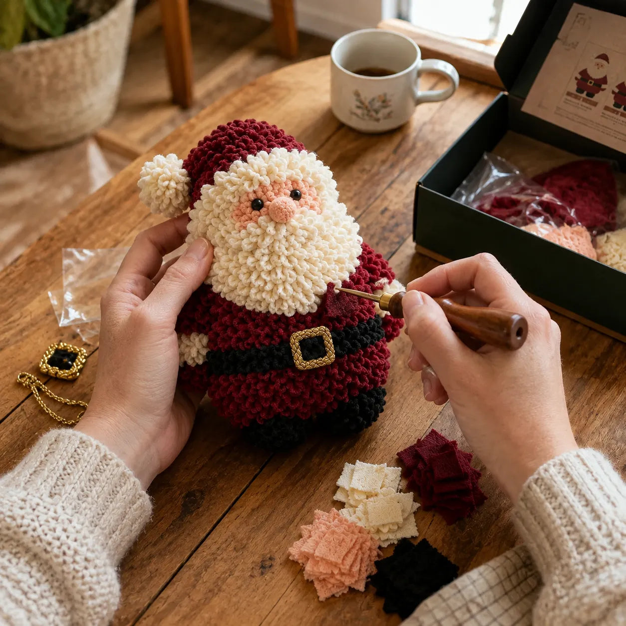 ⏳ Last Day 49% OFF – 🎄Beginner-Friendly 3D Fabric Poke Christmas Ornament DIY Kit Collection | Complete Kit with Pre-Cut Fabrics, Stuffed Felt Base, Poking Tool & Step-by-Step Guide Included 💕