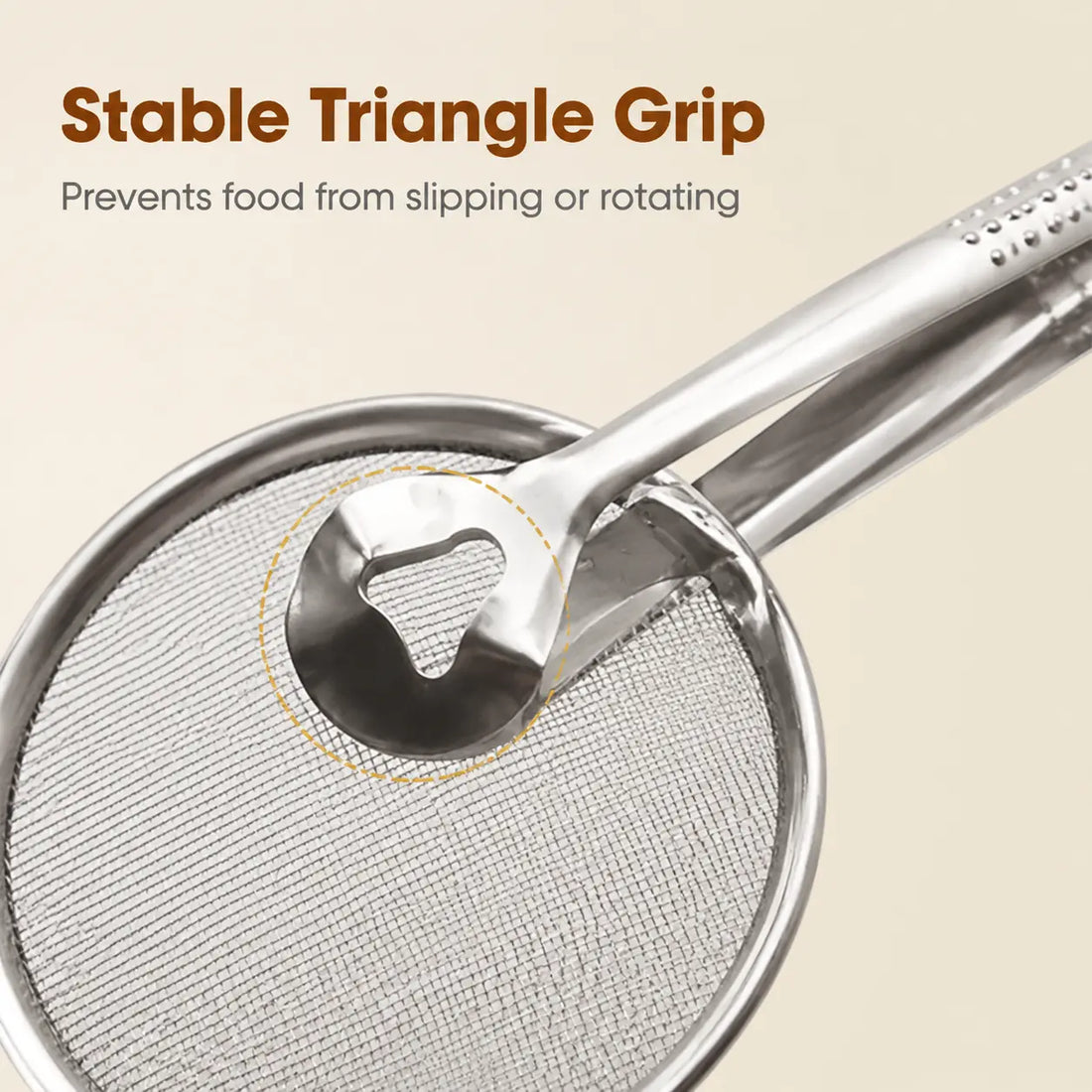 Close-up of triangular gripping plate