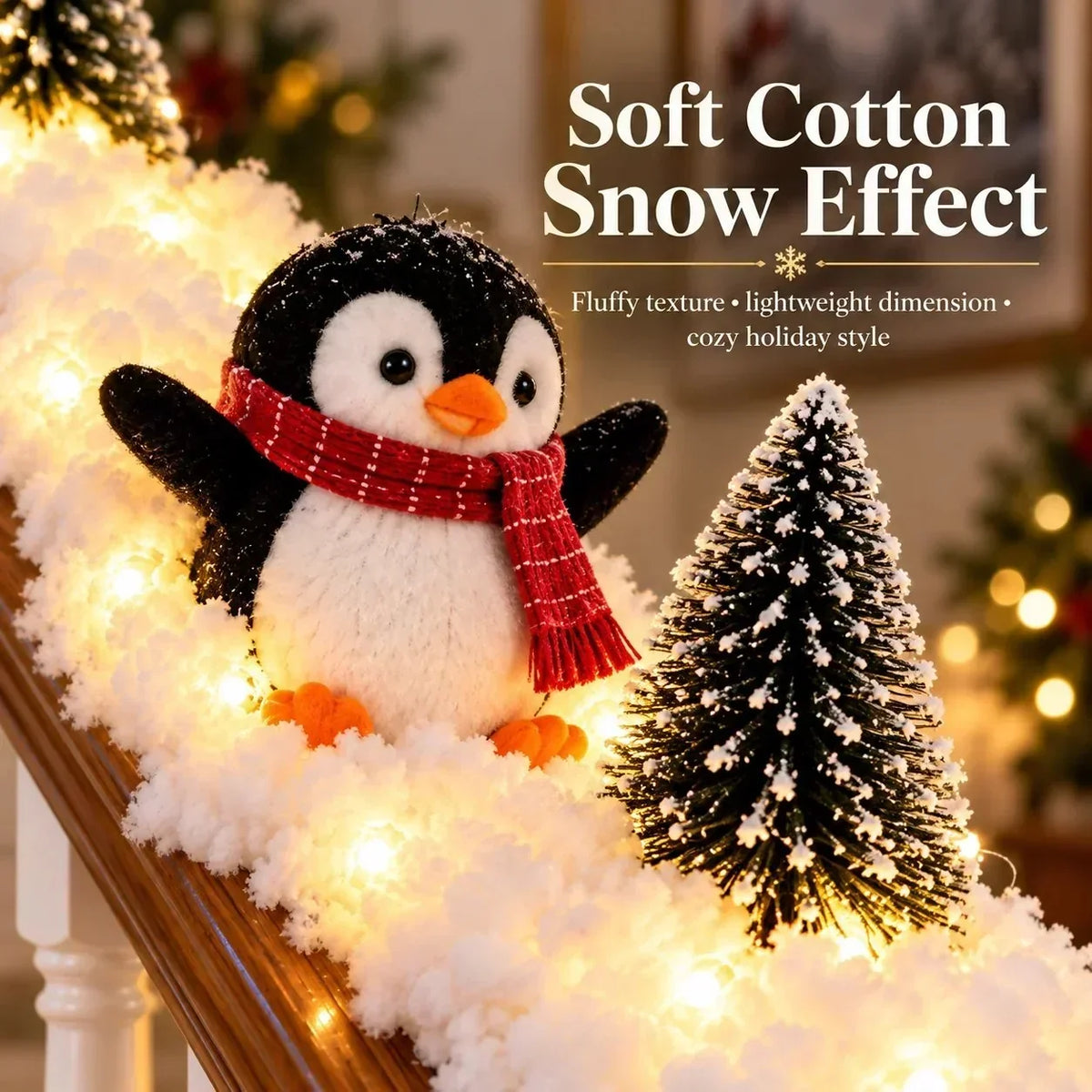 🔥Hot Sale 49% OFF🔥Playful Penguin Snowy Stair Railing Decor