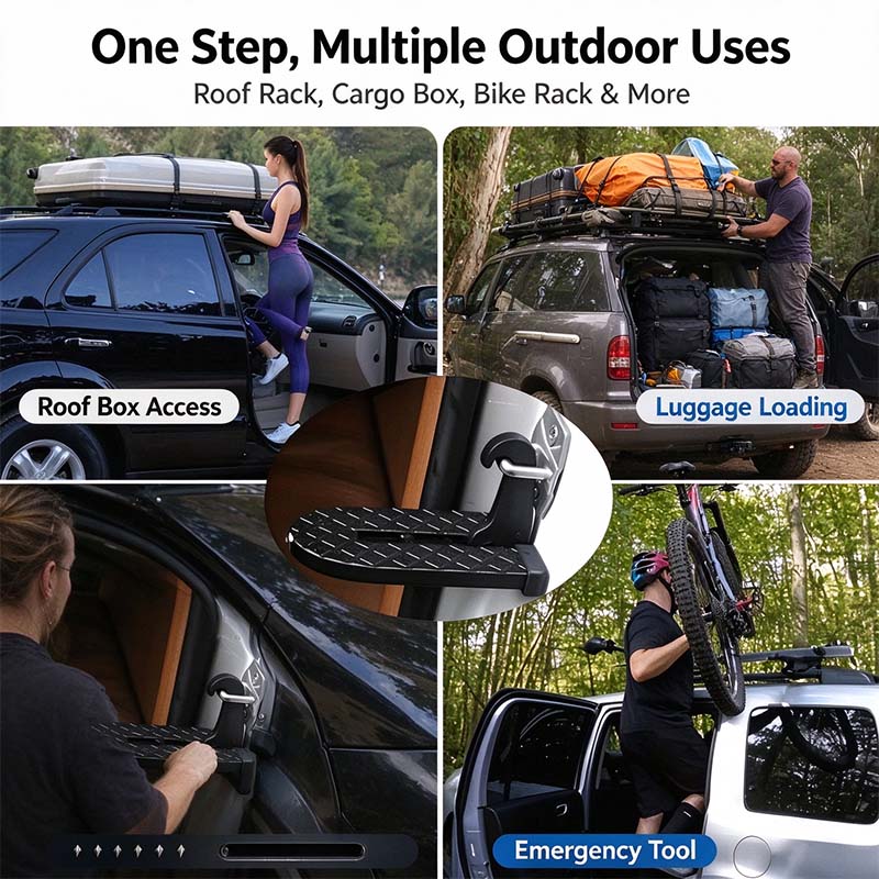 Car Door Step with Safety Hammer, Automotive Compact Anti-Slip Roof Latch Hook Ladder 🚙