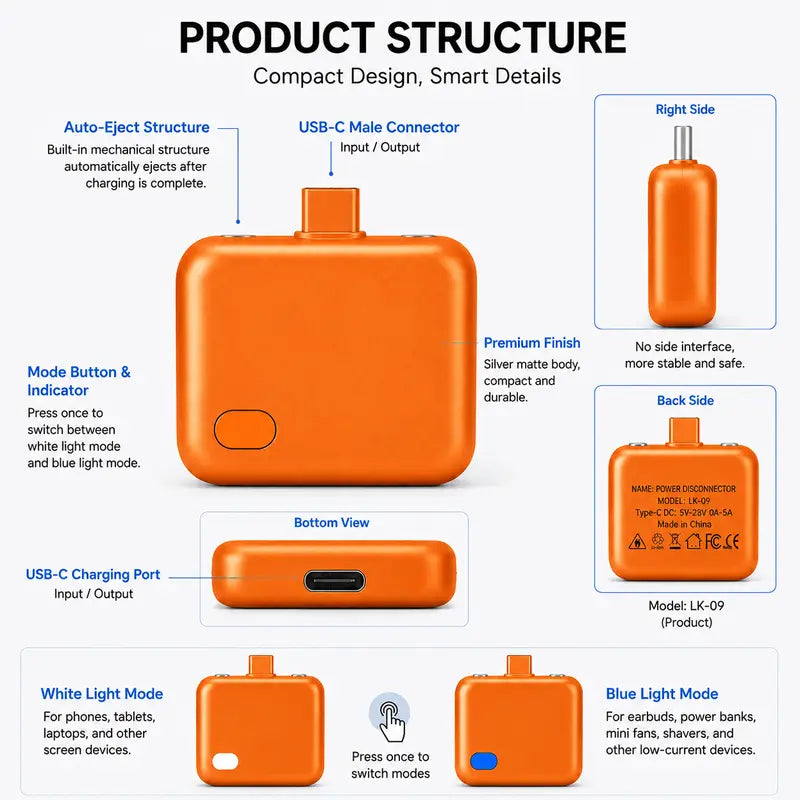 140W TYPE-C Smart Full Charge Auto Stop Battery Protector