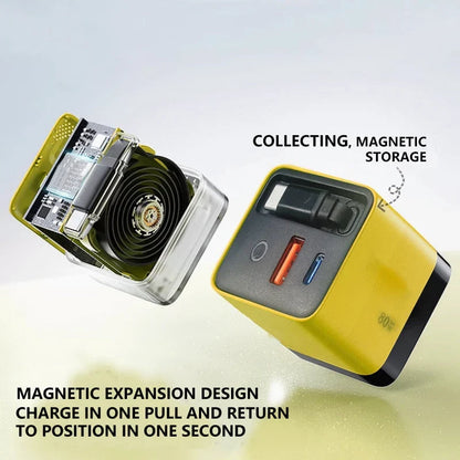 💥65w Fast Charging Phone Charger Block With Retractable 80cm Type-c Cable