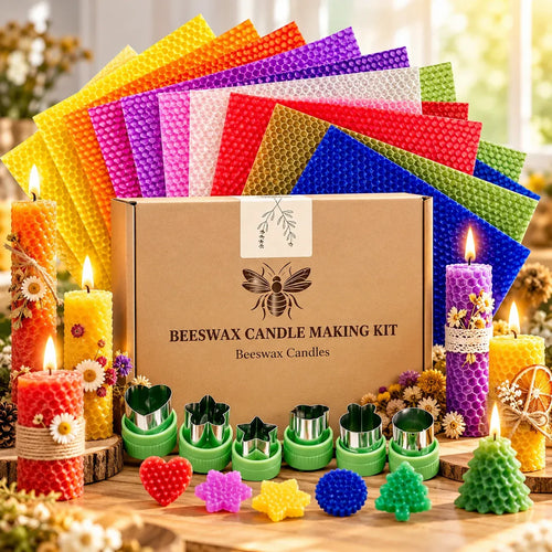🍯🕯️ DIY Beeswax Candle Making Kit (12-Piece Set) – Create Your Own Cozy Glow!