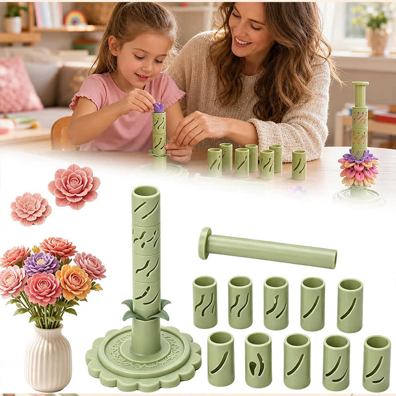 💐 DIY Clay Flower Bouquet Kit – Comes With 12 Colors of Modeling Clay FREE
