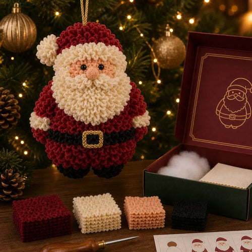 ⏳ Last Day 49% OFF – 🎄Beginner-Friendly 3D Fabric Poke Christmas Ornament DIY Kit Collection | Complete Kit with Pre-Cut Fabrics, Stuffed Felt Base, Poking Tool & Step-by-Step Guide Included 💕