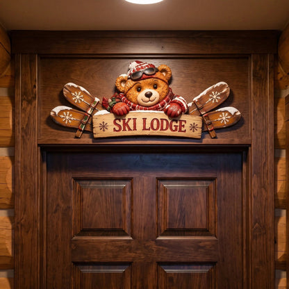 🏔️ Rustic Winter Door Frame Decor | 6 Cabin Characters
