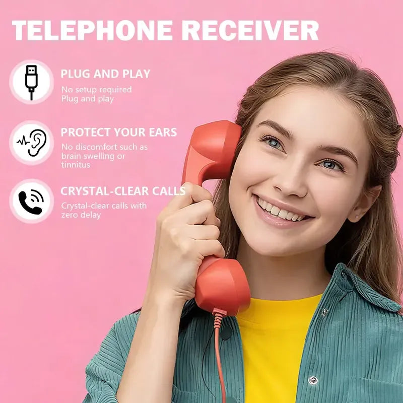 Retro telephone handset with Type-C interface