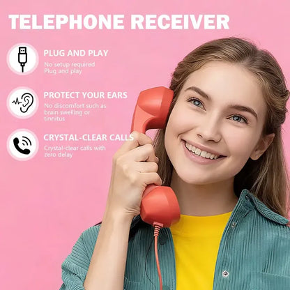 Retro telephone handset with Type-C interface