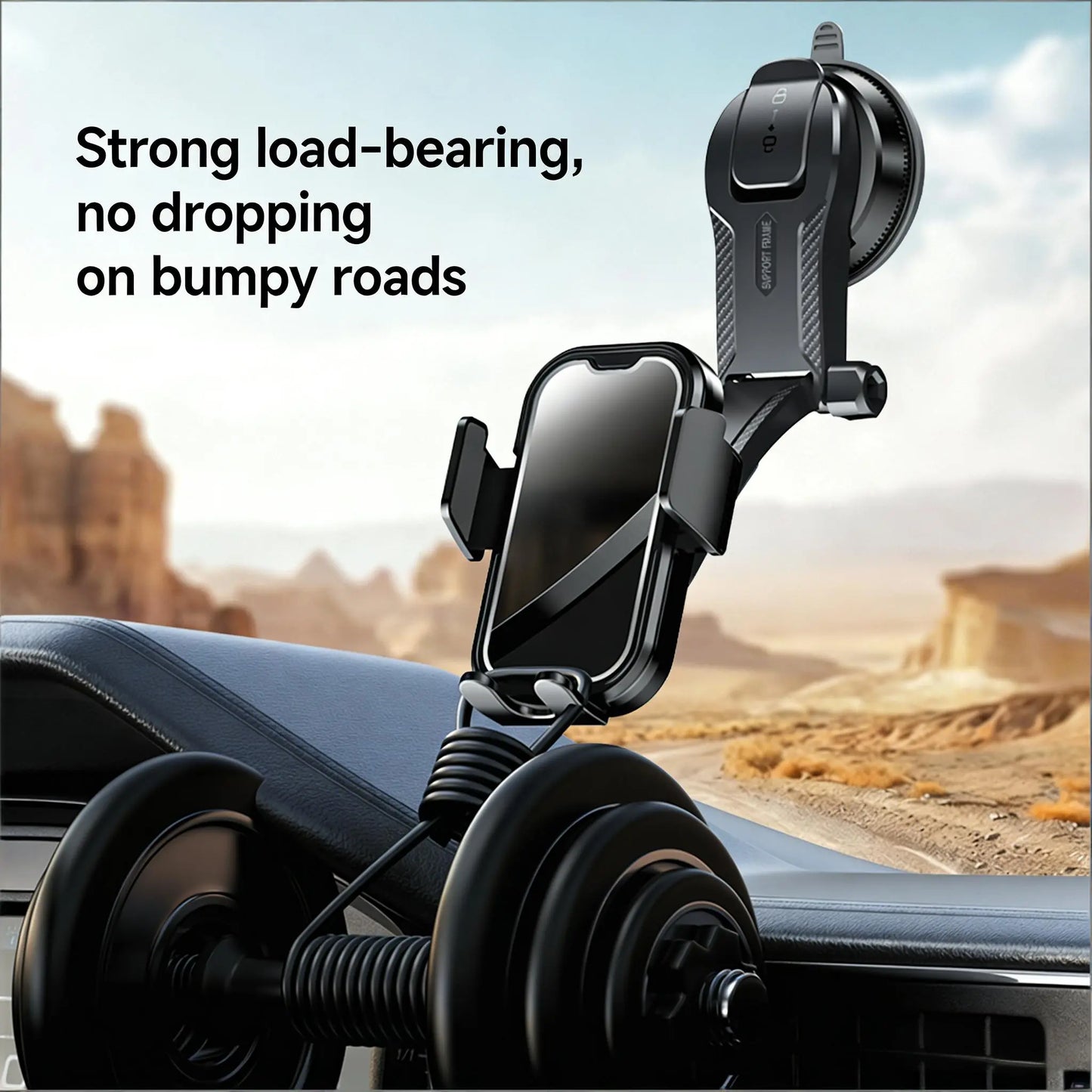 🔥 Limited-Time 49% OFF 🚗 Strong Vacuum Suction Car Phone Holder | Adjustable Dashboard Mount