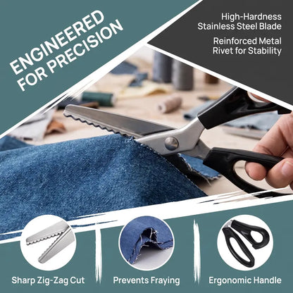 Stainless Steel Zig Zag Scissors with Serrated Teeth - Perfect for DIY Crafts✂️