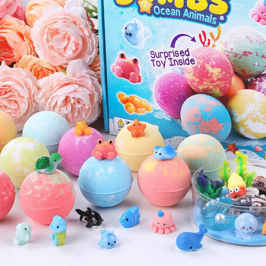 Kids Bath Bombs with Surprise Spring Toys Inside🐷