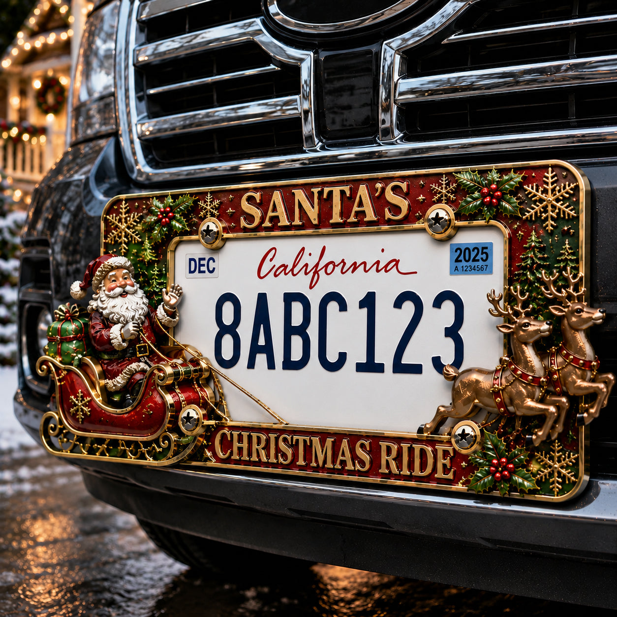 🔥LAST DAY 70% OFF-🎄Christmas License Plate Frame – Festive Style for Every  Ride