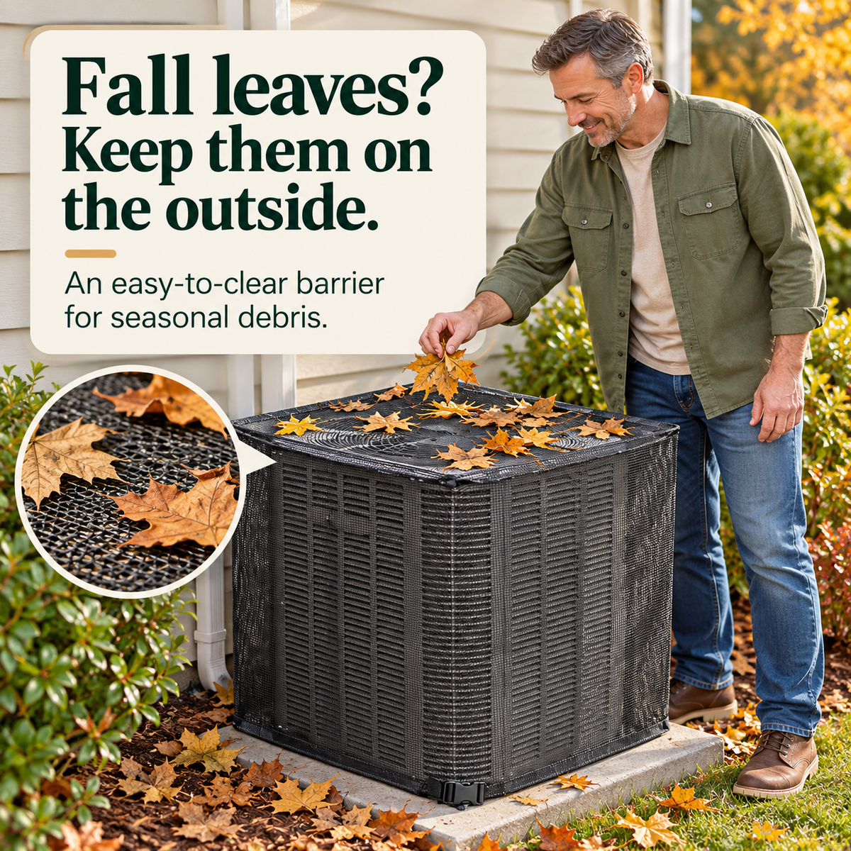 🍂 Outdoor AC Mesh Cover – Leaf & Debris Guard