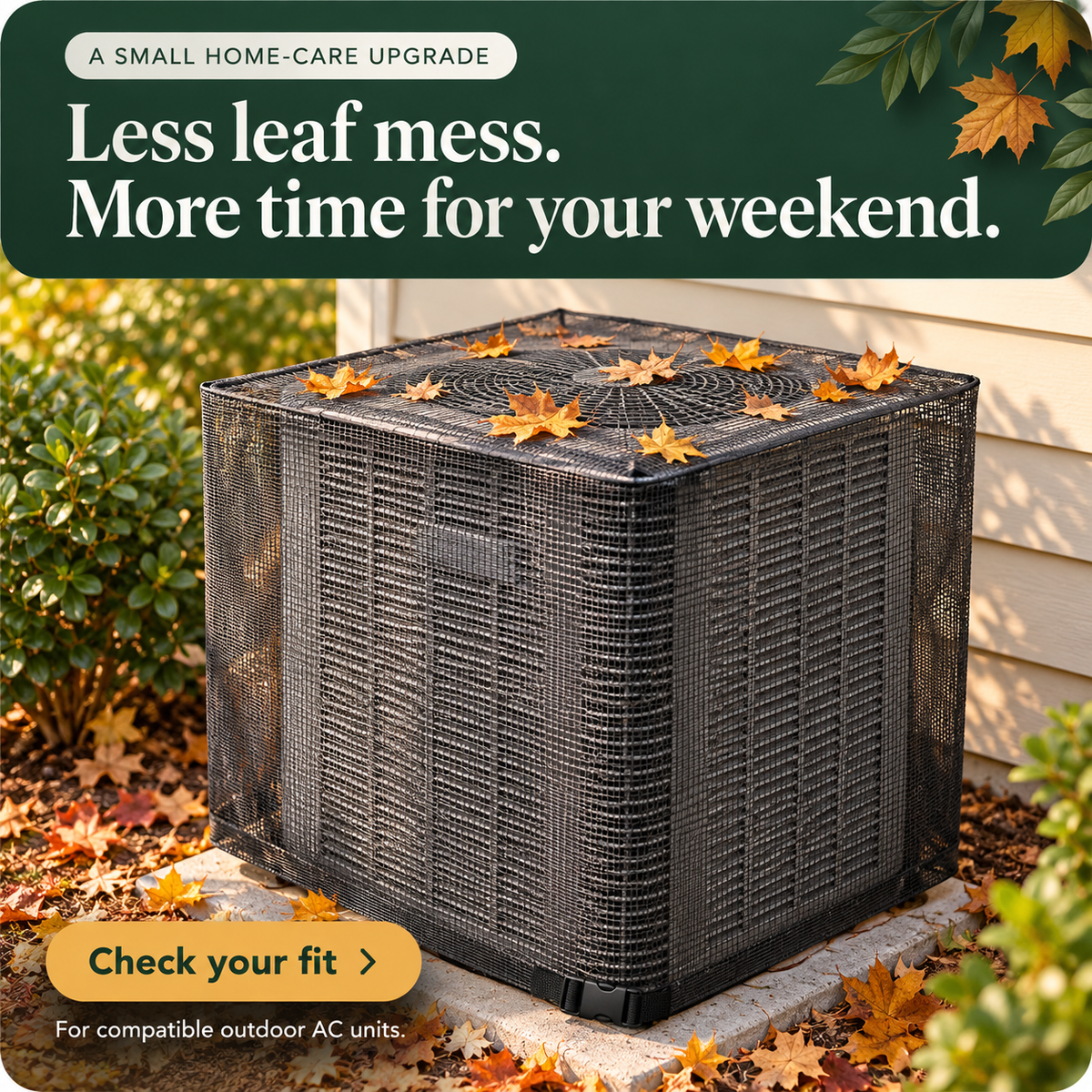 🍂 Outdoor AC Mesh Cover – Leaf & Debris Guard
