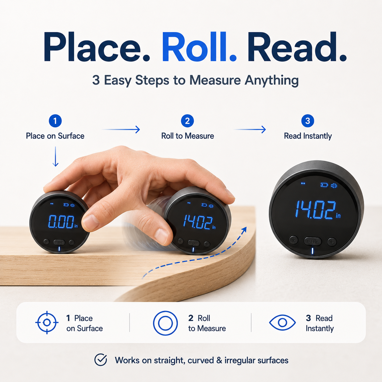 📏 Smart Digital Rolling Measuring Tool – Portable Wheel Measure For Curves & DIY Projects