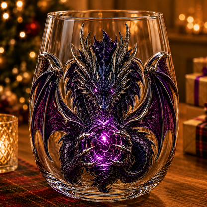 🐉✨ 3D Mythic Dragon Glass Art Cup | Luxury Raised Fantasy Glassware for Whiskey, Home Bar Décor & Legendary Gifts 🎁