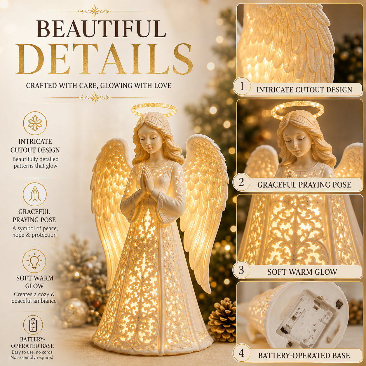 ✨ Angel Guardian Christmas Light – Warm Holiday Glow 🕊️