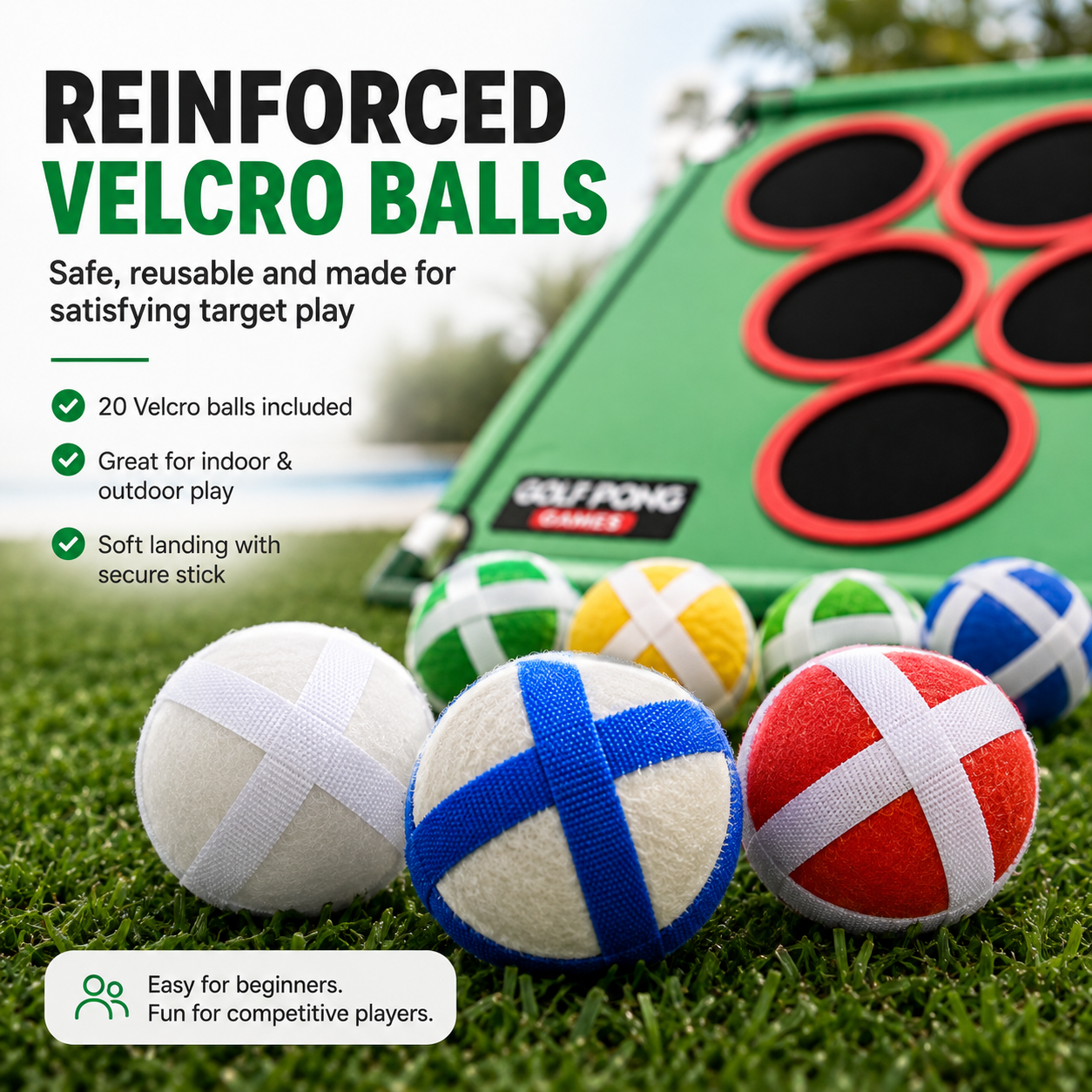 ⛳ Golf Pong Game Set – 20 Balls, Mat & Case,  Indoor/Outdoor