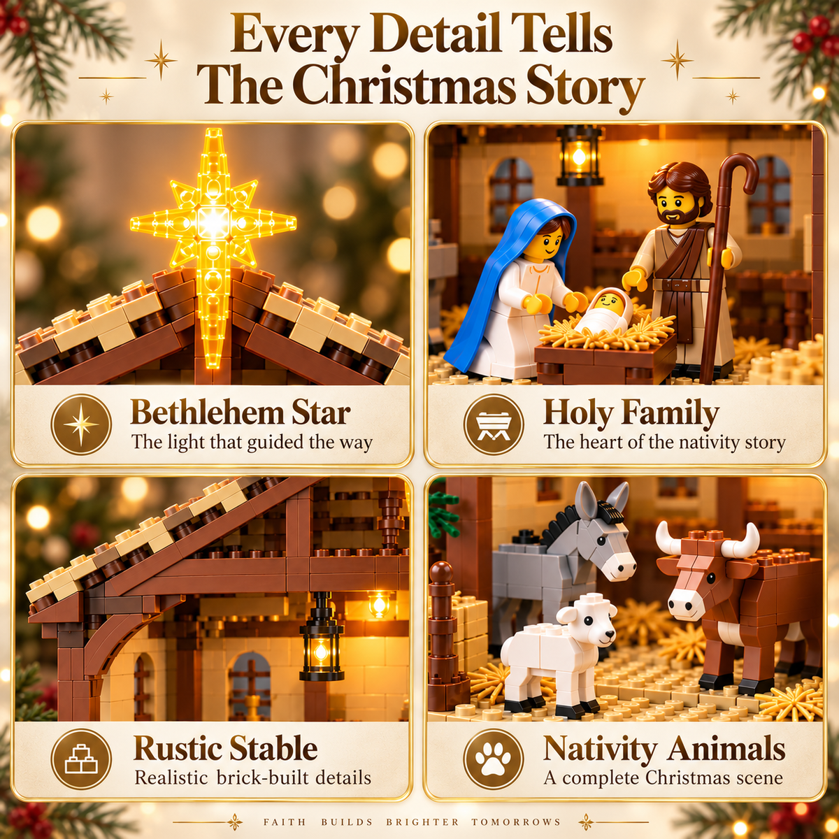 🎄Build The Christmas Story – Nativity Scene Building Block Set