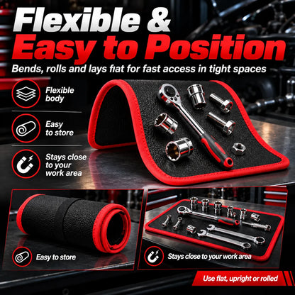 🎁3-Piece Magnetic Tool Mat Set – Strong Hold, Flexible Tool & Parts Organizer