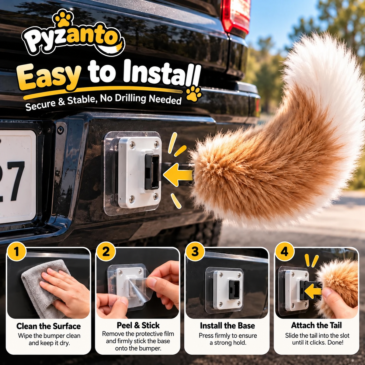 😂 Remote Control Wagging Car Tail ✨ Your Car Can Wag Its Tail Too!