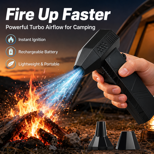 🚀130,000 RPM Turbo Fire Starting Fan｜Camping Fire Ignition, Leaf Blower, Car Detailing Cleaner