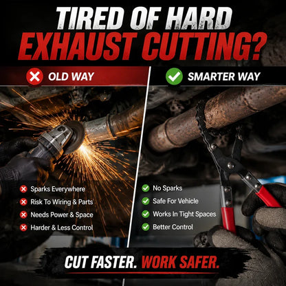 🔧 Chain Exhaust Pipe Cutter | Spark-Free 360° Manual Tube Cutting Tool