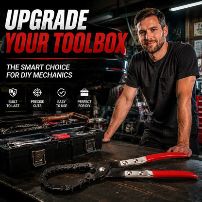 🔧 Chain Exhaust Pipe Cutter | Spark-Free 360° Manual Tube Cutting Tool