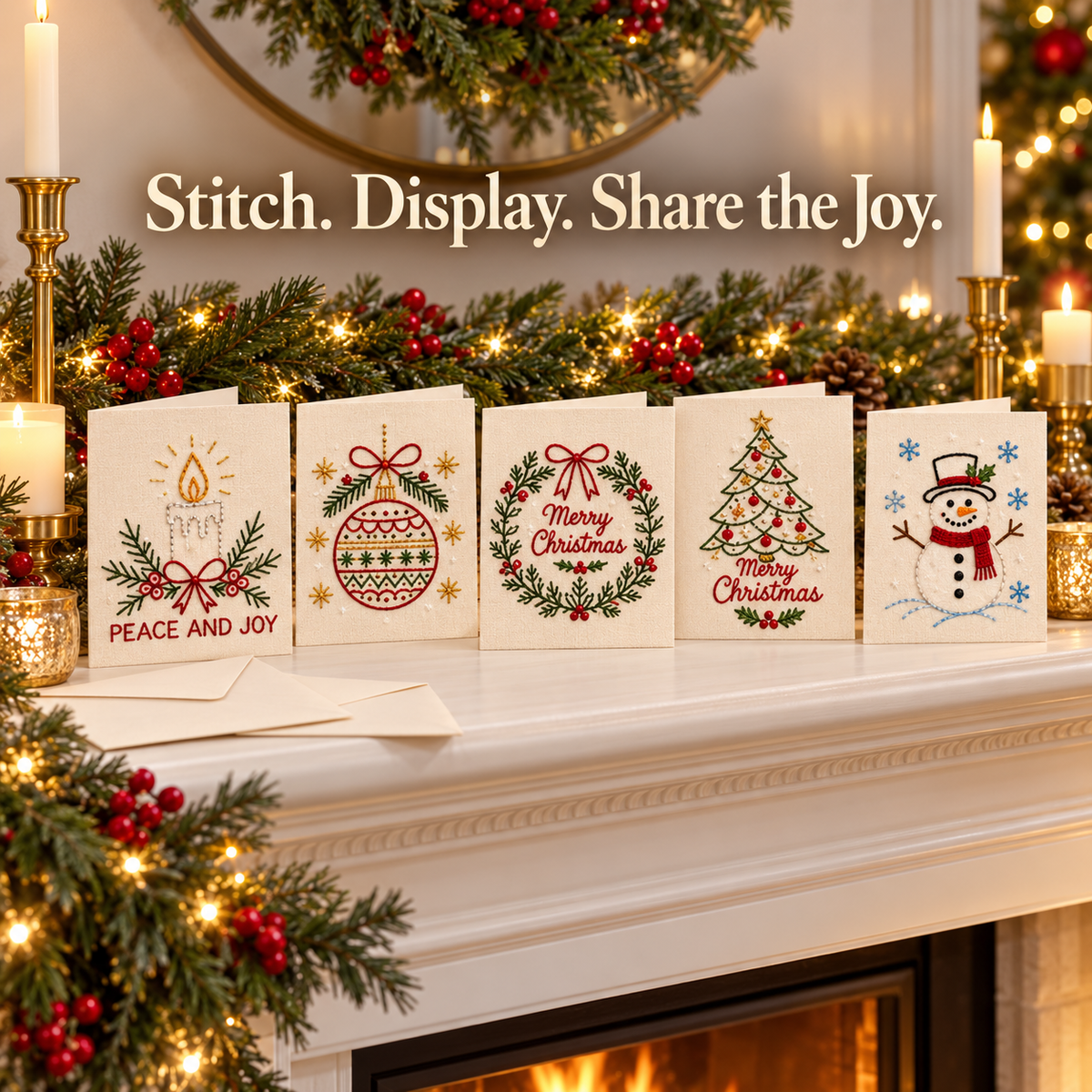 🎄 Christmas Embroidery Card Kit – Stitch a Little Holiday Magic ✨