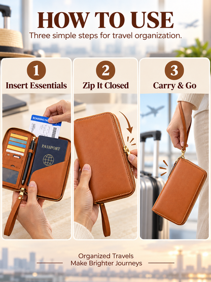 ✈️ Travel Deal – Zipper Passport Organizer 💼 RFID-Blocking Travel Holder for Cards, IDs & Essentials 🔒