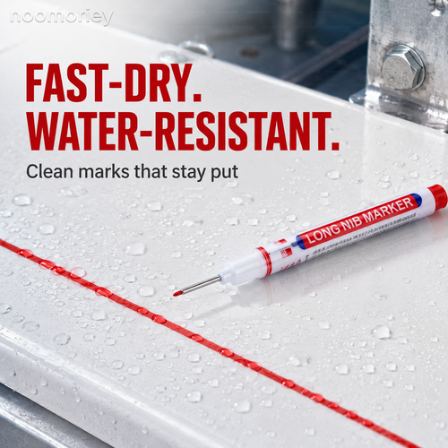 Deep Hole Marker Pen – Long 20mm Tip Waterproof Quick-Dry Marker for Wood, Metal & Hard-to-Reach Areas
