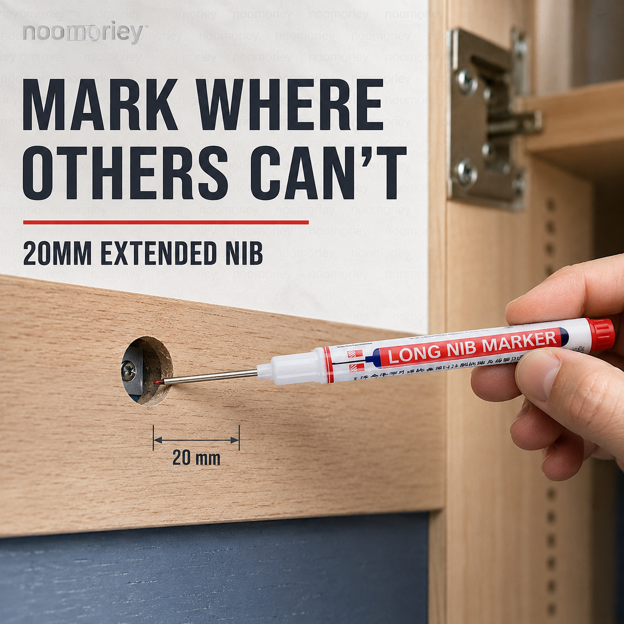 Deep Hole Marker Pen – Long 20mm Tip Waterproof Quick-Dry Marker for Wood, Metal & Hard-to-Reach Areas