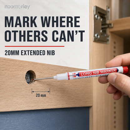 Deep Hole Marker Pen – Long 20mm Tip Waterproof Quick-Dry Marker for Wood, Metal & Hard-to-Reach Areas