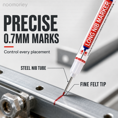Deep Hole Marker Pen – Long 20mm Tip Waterproof Quick-Dry Marker for Wood, Metal & Hard-to-Reach Areas